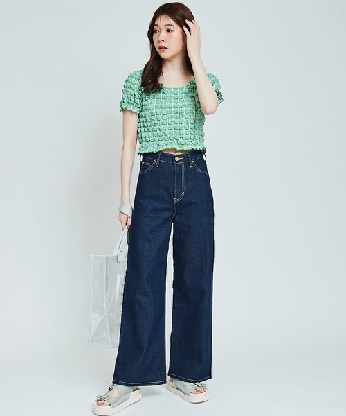 31 Sons de mode(トランテアン ソン ドゥ モード)の「ポコポコトップス(Tシャツ/カットソー・レディース・ラベンダー/グリーン/オフホワイト・36)」の21枚目の写真