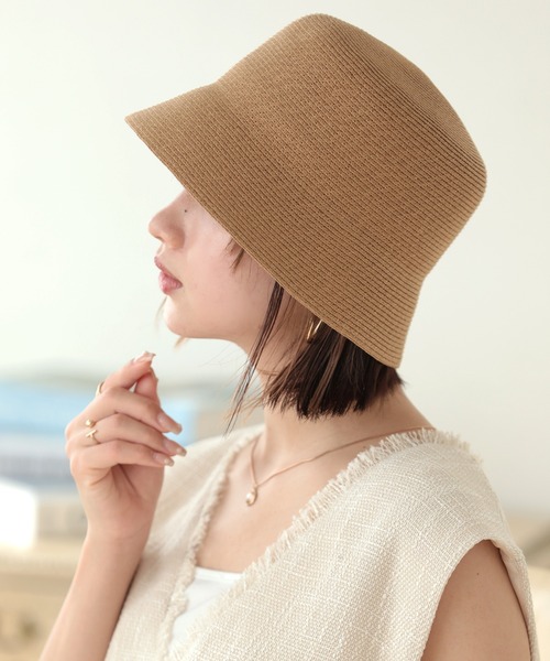 【未使用】　weakend 深海　バケットハット　麦わら帽子 バケットハット 麦わら帽子 レディース ラック ラックオブカラー