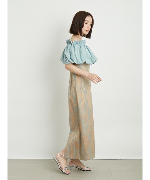 LILY BROWN ダークグリーン フリルドレス 新品】リリーブラウン Lily Brown レースチュールドレス