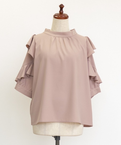 CLETTE(クレット)の「フリル5分袖ブラウス(シャツ/ブラウス・レディース・オフホワイト/ピンク/ラベンダー・LL/3L/4L)」の20枚目の写真
