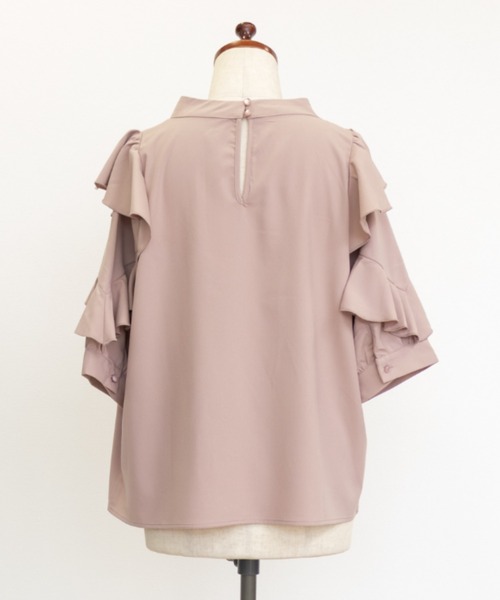 CLETTE(クレット)の「フリル5分袖ブラウス(シャツ/ブラウス・レディース・オフホワイト/ピンク/ラベンダー・LL/3L/4L)」の22枚目の写真