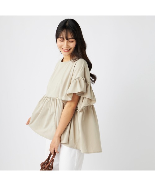 Ocean Pacific(オーシャンパシフィック)の「Ocean Pacific/オーシャンパシフィック 半袖Tシャツ 水陸両用 UPF50+ 袖フレアデザイン UVカットシャツ(Tシャツ/カットソー・レディース・ブラック/ベージュ/ホワイト・M/XL/L)」の3枚目の写真