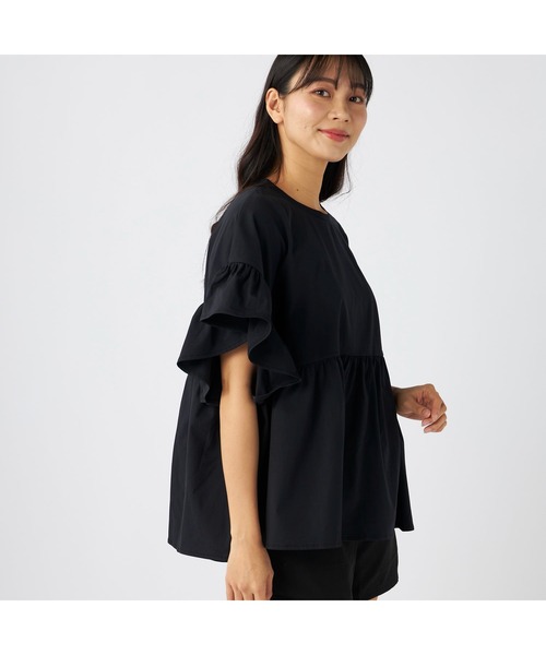 Ocean Pacific(オーシャンパシフィック)の「Ocean Pacific/オーシャンパシフィック 半袖Tシャツ 水陸両用 UPF50+ 袖フレアデザイン UVカットシャツ(Tシャツ/カットソー・レディース・ブラック/ベージュ/ホワイト・M/XL/L)」の18枚目の写真