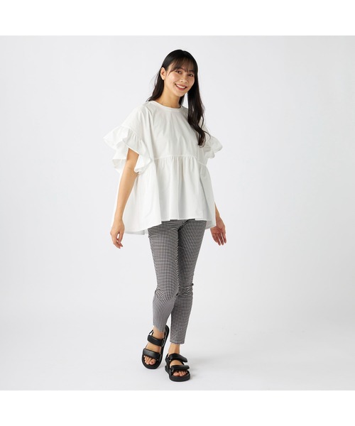 Ocean Pacific(オーシャンパシフィック)の「Ocean Pacific/オーシャンパシフィック 半袖Tシャツ 水陸両用 UPF50+ 袖フレアデザイン UVカットシャツ(Tシャツ/カットソー・レディース・ブラック/ベージュ/ホワイト・M/XL/L)」の21枚目の写真