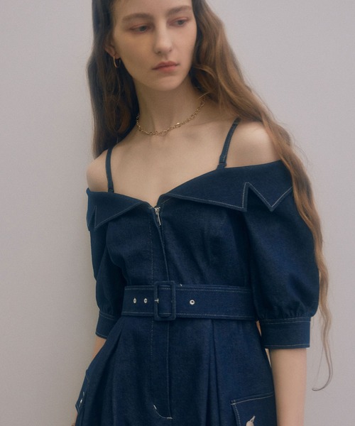 EIMY ISTOIRE(エイミーイストワール)の「オフショルダーバルーンミニワンピース(ワンピース・レディース・ベージュ/インディゴブルー/ホワイト・S/M)」の21枚目の写真