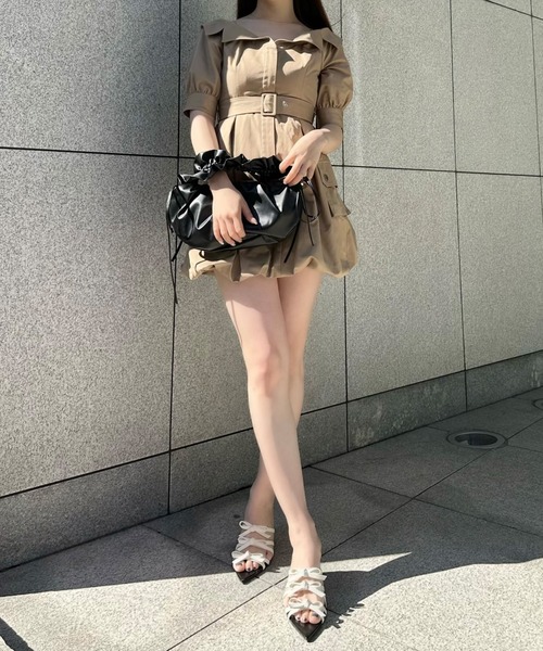 EIMY ISTOIRE(エイミーイストワール)の「オフショルダーバルーンミニワンピース(ワンピース・レディース・ベージュ/インディゴブルー/ホワイト・S/M)」の20枚目の写真