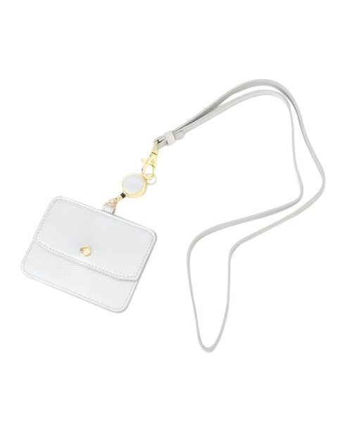 grove(グローブ)の「フラップリール付きIDカードホルダー(その他雑貨・レディース・ナチュラル/シルバー/ピンク/サックスブルー/ブラック・00)」の1枚目の写真
