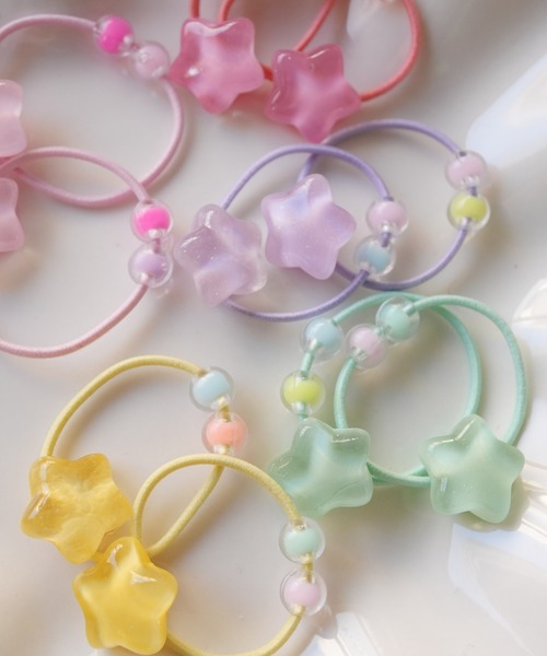 hymy（ヒュミュ）の「【 hymy-ヒュミュ- 】 オーロラ ラメ モチーフ 10個セット プチ ヘアゴム ( kids )（ヘアゴム・キッズ・B/D/C/A/E/F・FREE）」の13枚目の写真