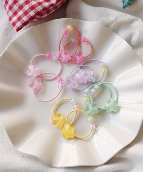 hymy（ヒュミュ）の「【 hymy-ヒュミュ- 】 オーロラ ラメ モチーフ 10個セット プチ ヘアゴム ( kids )（ヘアゴム・キッズ・B/D/C/A/E/F・FREE）」の12枚目の写真