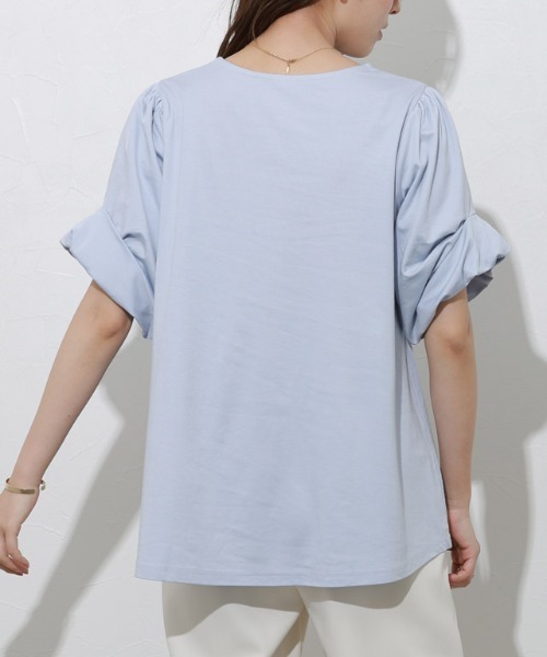 Pierrot（ピエロ）の「バルーンスリーブTシャツ（Tシャツ/カットソー・レディース・ブラック/ライトブルー/オフホワイト/ネイビー・M/L）」の9枚目の写真