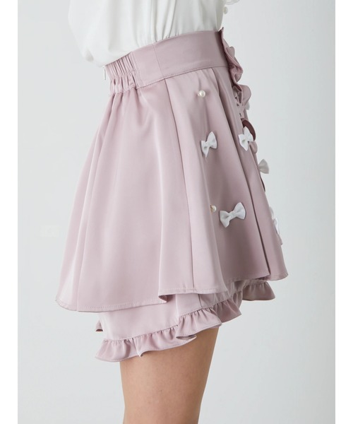 推し活リボンスカパン　ピンク Ank Rouge Ank Rouge（アンクルージュ）の「推し活リボンスカパン（その他パンツ