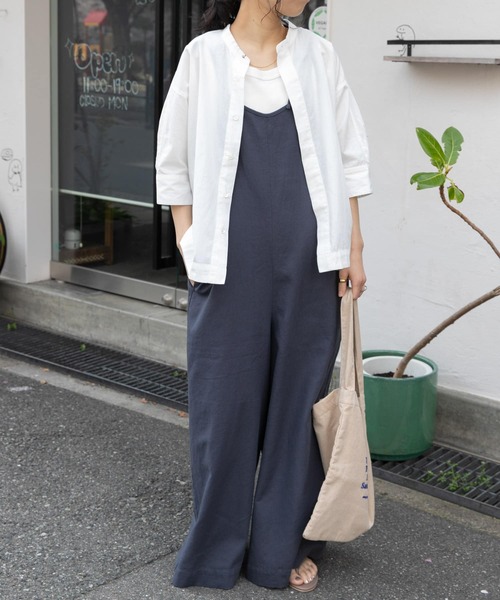 FORK&SPOON（フォークアンドスプーン）の「FORK&SPOON　5分袖コクーンシャツ（シャツ/ブラウス・レディース・ブルー系その他/グリーン系その他/オフホワイト・1）」の5枚目の写真