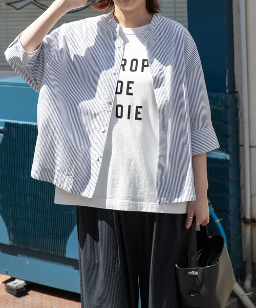 FORK&SPOON（フォークアンドスプーン）の「FORK&SPOON　5分袖コクーンシャツ（シャツ/ブラウス・レディース・ブルー系その他/グリーン系その他/オフホワイト・1）」の22枚目の写真