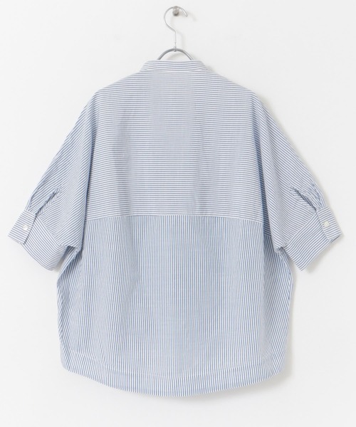 FORK&SPOON（フォークアンドスプーン）の「FORK&SPOON　5分袖コクーンシャツ（シャツ/ブラウス・レディース・ブルー系その他/グリーン系その他/オフホワイト・1）」の12枚目の写真