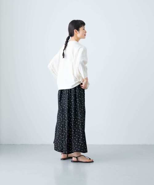 かぐれ（カグレ）の「ワイド6分袖プルオーバー（Tシャツ/カットソー・レディース・ナチュラル/チャコールグレー/ホワイト・FREE）」の10枚目の写真
