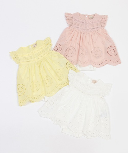 petit main（プティマイン）の「【リンク】レース刺しゅうロンパース（ロンパース・キッズ・オフホワイト/イエロー/ライトピンク・80ｃｍ/70cm）」の11枚目の写真