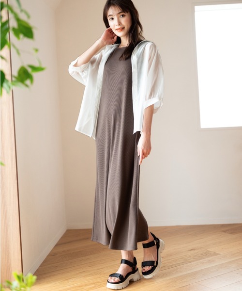 MISCH MASCH（ミッシュマッシュ）の「カップ付きリブワンピース/MM427401（ワンピース・レディース・ブルー/ブラウン/ブラック・ﾌﾘ-）」の3枚目の写真
