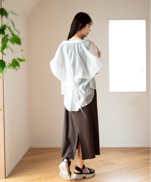 MISCH MASCH（ミッシュマッシュ）の「カップ付きリブワンピース/MM427401（ワンピース・レディース・ブルー/ブラウン/ブラック・ﾌﾘ-）」の5枚目の写真
