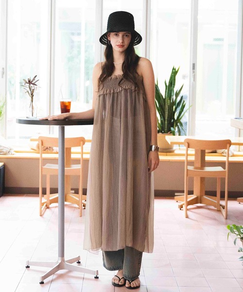 COMMRE（コムル）の「シアーキャミワンピース（ワンピース・レディース・ブラック/ベージュ・FREE）」の22枚目の写真