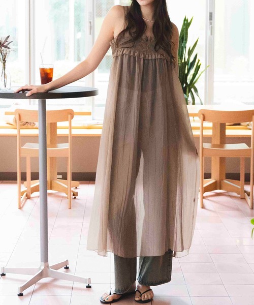 COMMRE（コムル）の「シアーキャミワンピース（ワンピース・レディース・ブラック/ベージュ・FREE）」の15枚目の写真