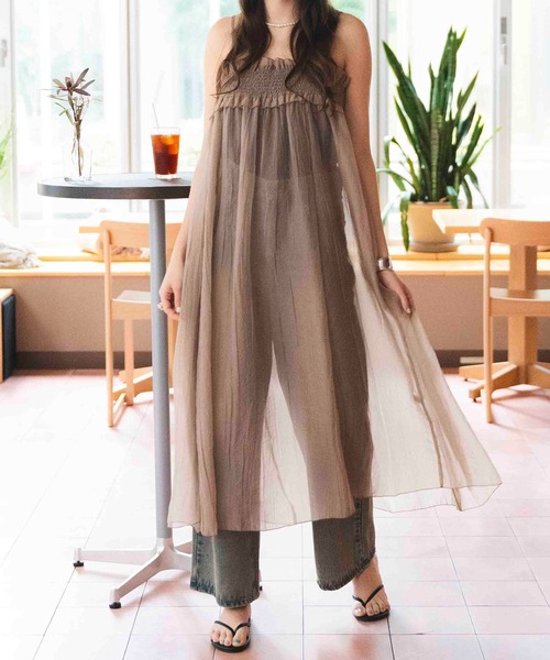 COMMRE（コムル）の「シアーキャミワンピース（ワンピース・レディース・ブラック/ベージュ・FREE）」の14枚目の写真