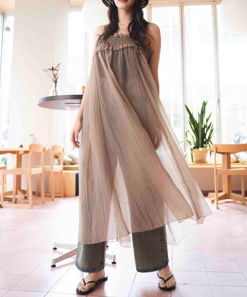 COMMRE（コムル）の「シアーキャミワンピース（ワンピース・レディース・ブラック/ベージュ・FREE）」の11枚目の写真