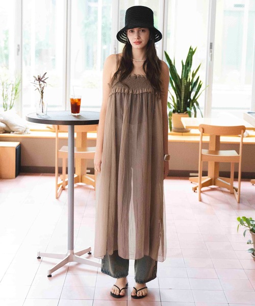 COMMRE（コムル）の「シアーキャミワンピース（ワンピース・レディース・ブラック/ベージュ・FREE）」の21枚目の写真