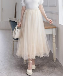 clear | パール付きチュールロングスカート≪2024SS新作≫(スカート)