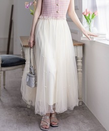 clear | パール付きチュールロングスカート≪2024SS新作≫(スカート)