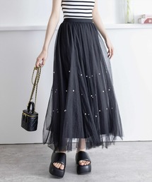 clear | パール付きチュールロングスカート≪2024SS新作≫(スカート)