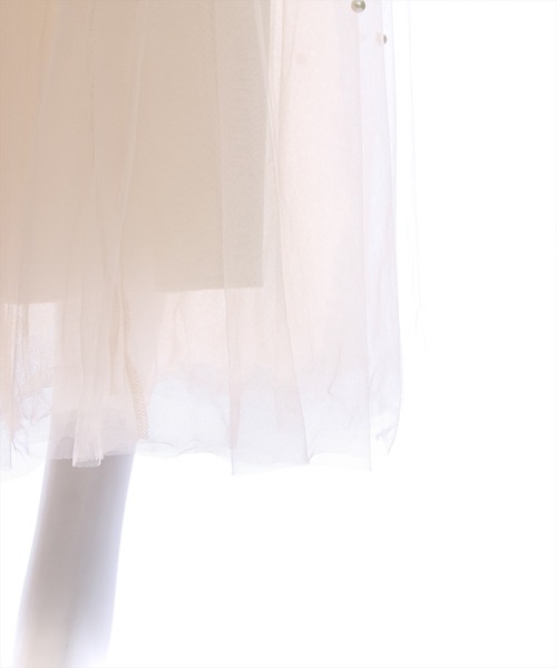 clear（クリア）の「パール付きチュールロングスカート（スカート・レディース・アイボリー/ブラック/ピンク・F）」の10枚目の写真