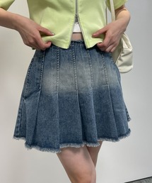 WEGO | WEGO/【24年春夏新作】ヴィンテージウォッシュデニムプリーツスカパン(デニムスカート)