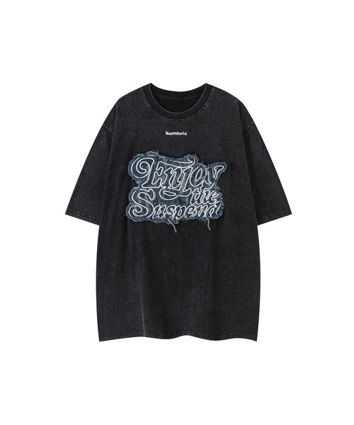HOOK（フック）の「HOOK -select-　デニムパッチワーク刺繍ビッグTEE (SS)（Tシャツ/カットソー・メンズ・ブラック/グレー・M/L/XL）」の5枚目の写真