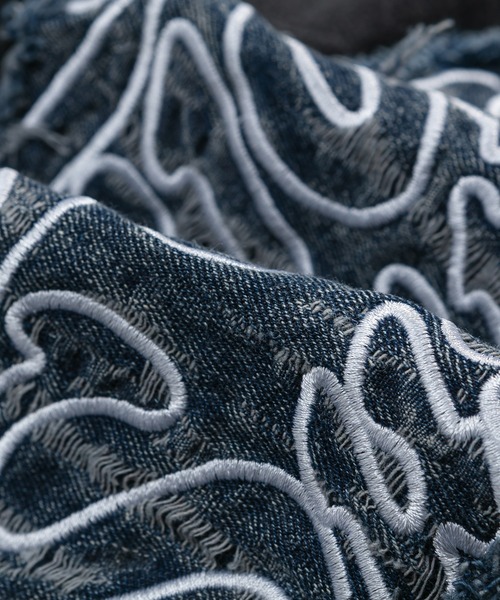 HOOK（フック）の「HOOK -select-　デニムパッチワーク刺繍ビッグTEE (SS)（Tシャツ/カットソー・メンズ・ブラック/グレー・M/L/XL）」の17枚目の写真