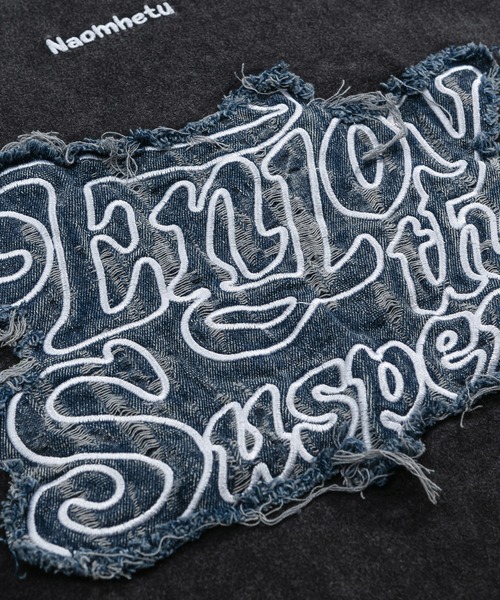 HOOK（フック）の「HOOK -select-　デニムパッチワーク刺繍ビッグTEE (SS)（Tシャツ/カットソー・メンズ・ブラック/グレー・M/L/XL）」の18枚目の写真