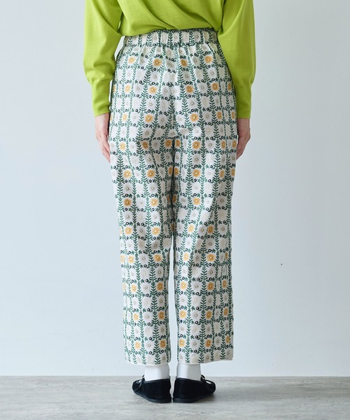【新品試着のみ】ヌキテパ コットンエンブロイダリー パンツ 水色 ボタニカル刺繍 110263023101212001002?$VS_1500$