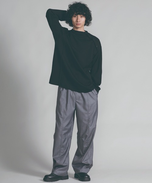aimoha（アイモハ）の「【aimoha neo】SLEEK MOCK-LAYERED TEE（Tシャツ/カットソー・メンズ・ライトグリーン/ブラック・MEDIUM/LARGE/X-LARGE）」の14枚目の写真