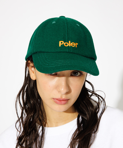 POLeR（ポーラー）の「【POLeR/ポーラー】WOOL EMB BASEBALL CAP/ウールシンプルロゴキャップ（キャップ・メンズ・ブラック/グリーン/ネイビー・フリー）」の7枚目の写真