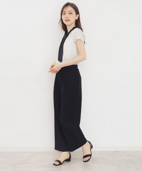 index(インデックス)の「◆ミニフラワーレースボウタイブラウス【洗濯機洗い可/イージーアイロン】(シャツ/ブラウス・レディース・ブルー系5/ベージュ系その他7/チャコール/アイボリー系4・36/42/40/38)」の7枚目の写真