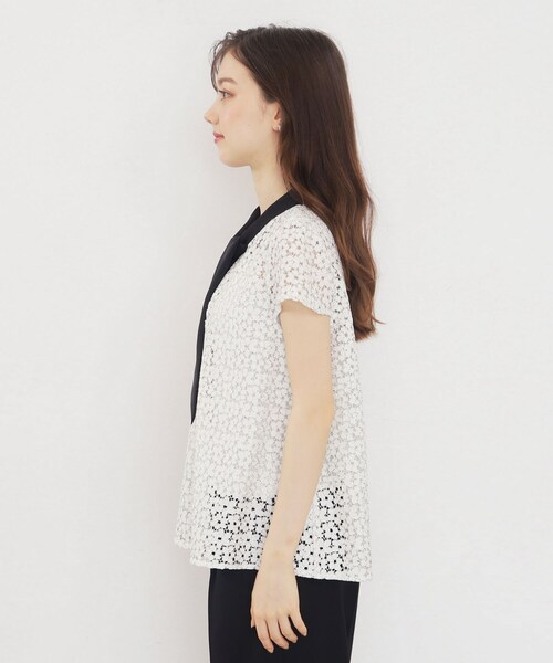 index(インデックス)の「◆ミニフラワーレースボウタイブラウス【洗濯機洗い可/イージーアイロン】(シャツ/ブラウス・レディース・ブルー系5/ベージュ系その他7/チャコール/アイボリー系4・36/42/40/38)」の22枚目の写真