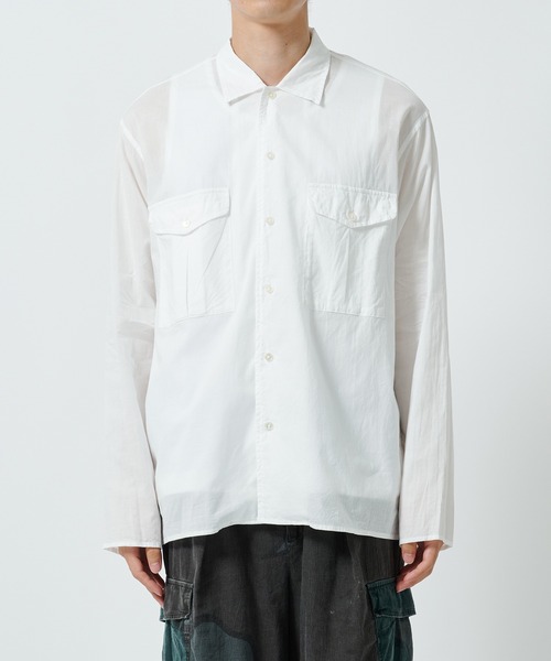 the Sakakl シャツ　オーラリー　コモリ　オアスロウ　マーカウェア 25S/S】ITALIAN OPEN COLLAR SHIRT SUPER160's WASHABLE WOOL