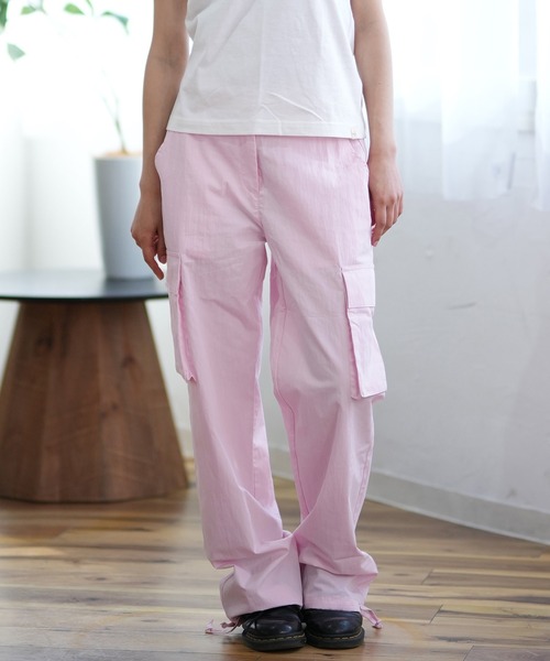 ムラサキスポーツ（ムラサキスポーツ）の「RIKKA FEMME/リッカファム コットンカーゴパンツ  RF24HS06（カーゴパンツ・レディース・ネイビー/ピンク・M/L）」の3枚目の写真