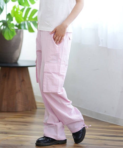 ムラサキスポーツ（ムラサキスポーツ）の「RIKKA FEMME/リッカファム コットンカーゴパンツ  RF24HS06（カーゴパンツ・レディース・ネイビー/ピンク・M/L）」の4枚目の写真