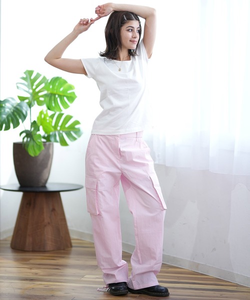 ムラサキスポーツ（ムラサキスポーツ）の「RIKKA FEMME/リッカファム コットンカーゴパンツ  RF24HS06（カーゴパンツ・レディース・ネイビー/ピンク・M/L）」の6枚目の写真