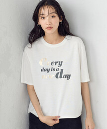 速乾 箔プリント Tシャツ