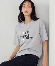 速乾 箔プリント Tシャツ