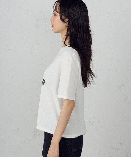 COMME CA ISM（コムサイズム）の「速乾　箔プリント Tシャツ（Tシャツ/カットソー・レディース・チャコール/ホワイト/ライトグレー・MEDIUM/LARGE）」の14枚目の写真