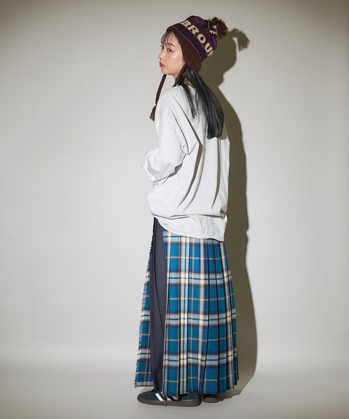 FREAK'S STORE(フリークスストア)の「UMBRO × FREAK'S STORE/アンブロ 別注 ジャガードロゴ イヤーキャップ/ニットキャップ/ビーニー(ニットキャップ/ビーニー・レディース・ナチュラル/パープル/ブラウン・ONE SIZE)」の10枚目の写真