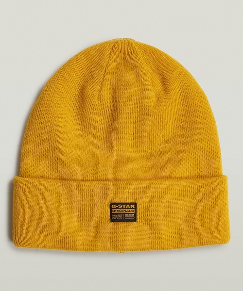 G-STAR(ジースター)の「EFFO LONG BEANIE/ブランドロゴニット帽(ニットキャップ/ビーニー・メンズ・イエロー系その他/ピンク系その他・ONE SIZE)」の2枚目の写真