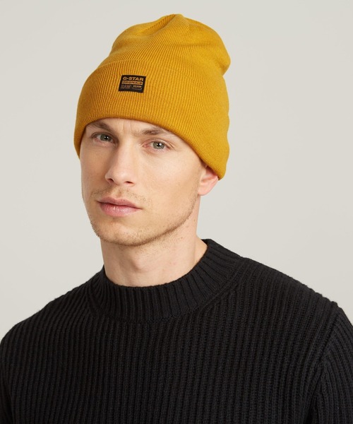 G-STAR(ジースター)の「EFFO LONG BEANIE/ブランドロゴニット帽(ニットキャップ/ビーニー・メンズ・イエロー系その他/ピンク系その他・ONE SIZE)」の3枚目の写真